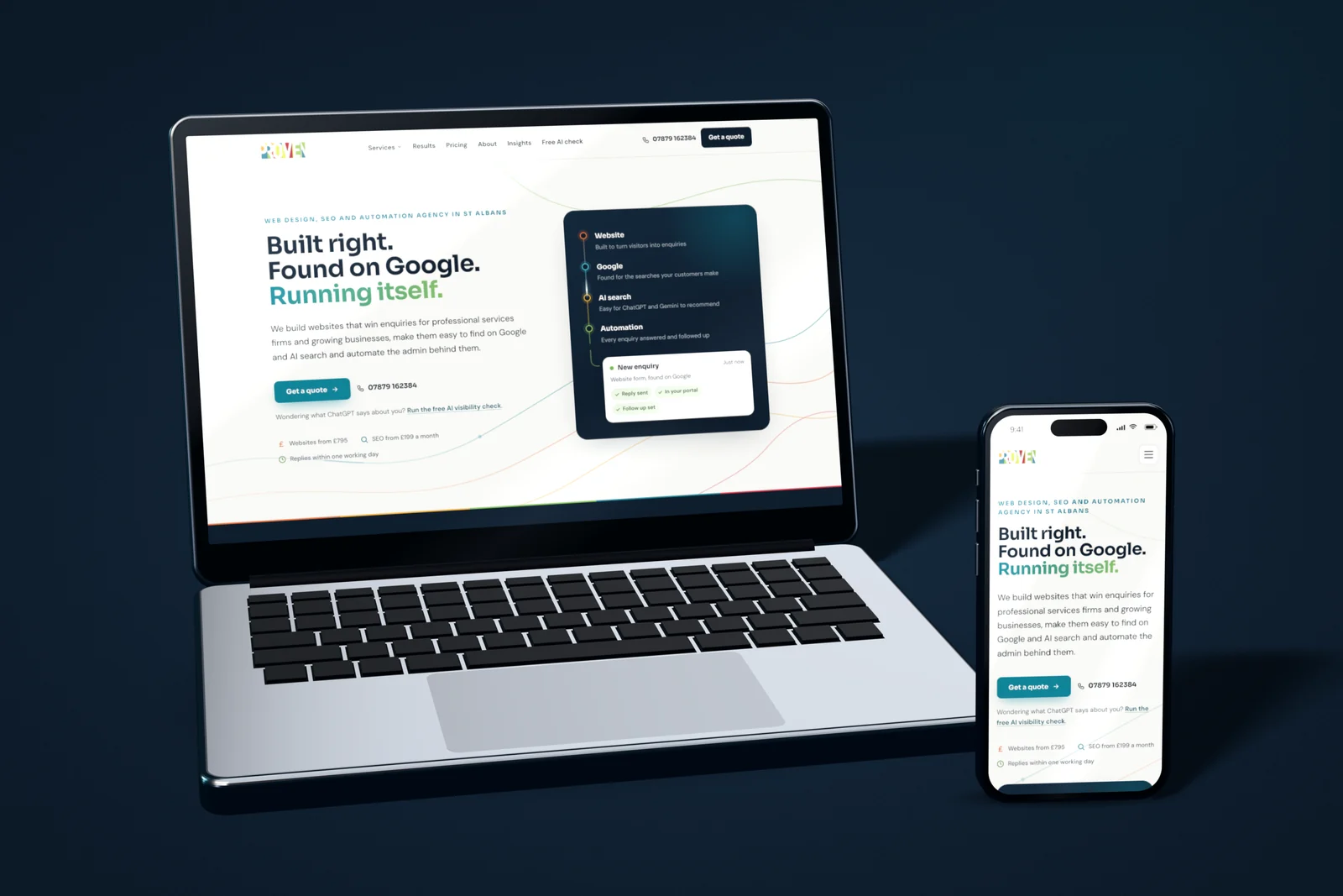 The Proven Path Strategies website on a laptop and a phone